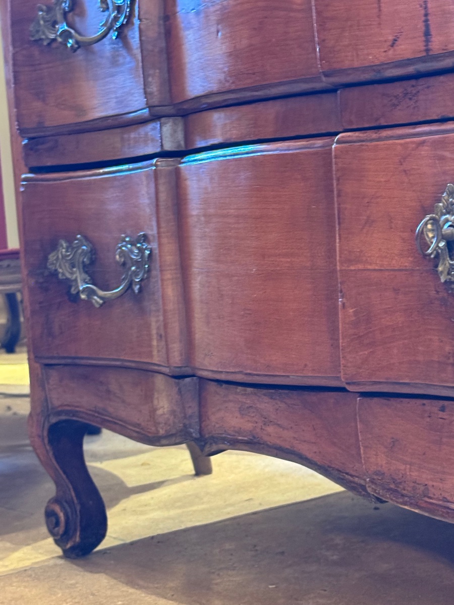 Commode arbalète Louis XV en noyer – XVIIIe siècle-photo-4