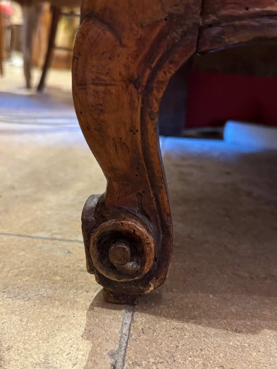 Commode arbalète Louis XV en noyer – XVIIIe siècle-photo-6