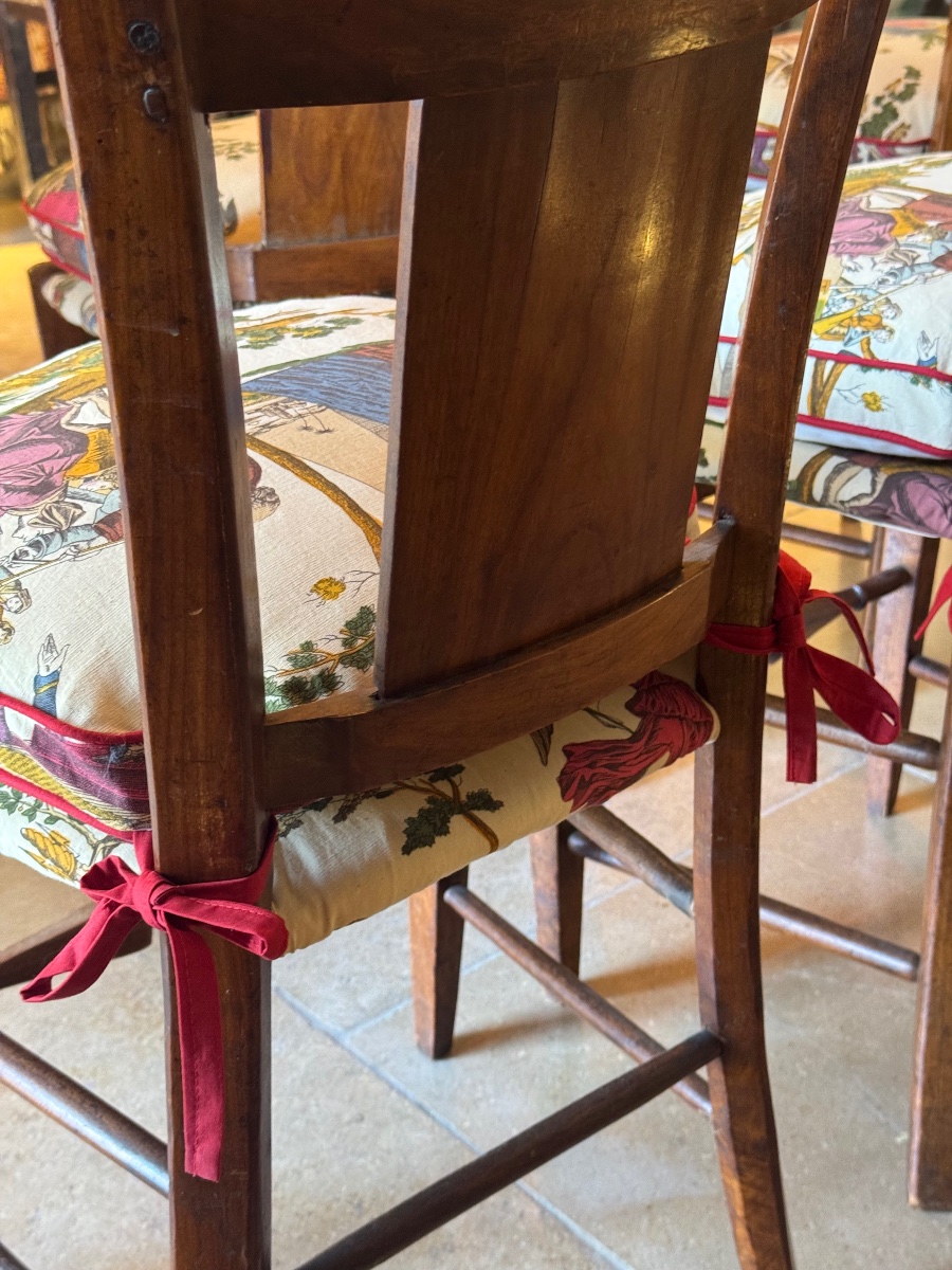 Suite de 4 chaises provençales Directoire en cerisier – Histoire de Télémaque-photo-4
