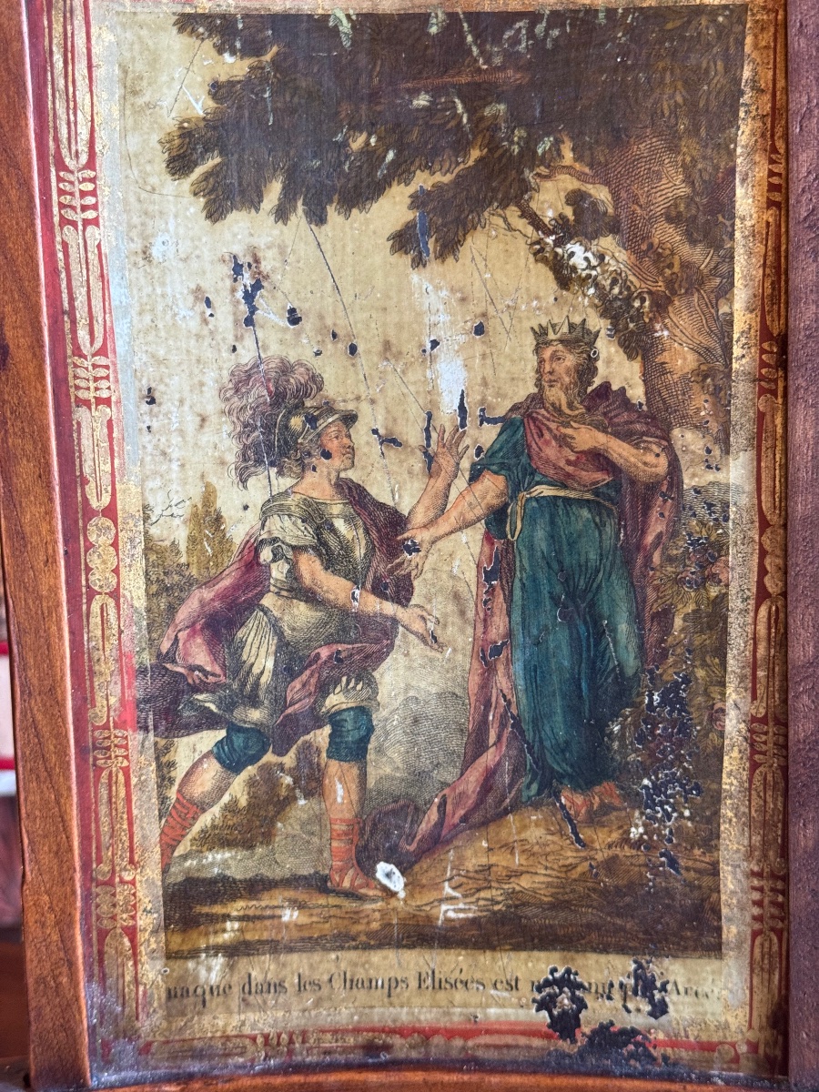 Suite de 4 chaises provençales Directoire en cerisier – Histoire de Télémaque-photo-6