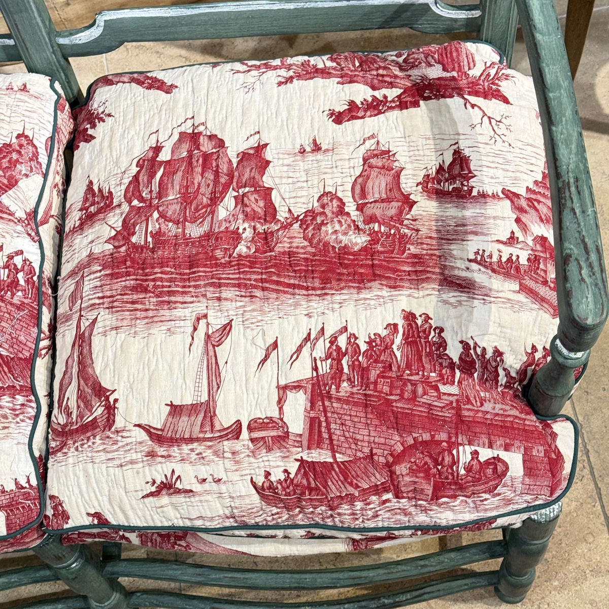 Radassier Provençal Louis XVI en Mûrier Peint – Tissu Petitpierre de Nantes XVIIIe-photo-4