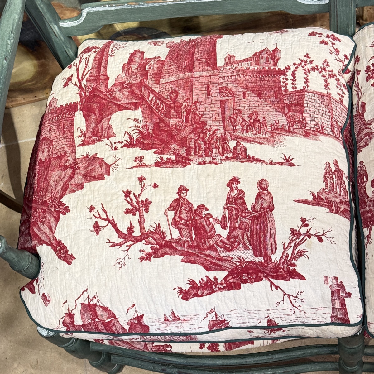 Radassier Provençal Louis XVI en Mûrier Peint – Tissu Petitpierre de Nantes XVIIIe-photo-6