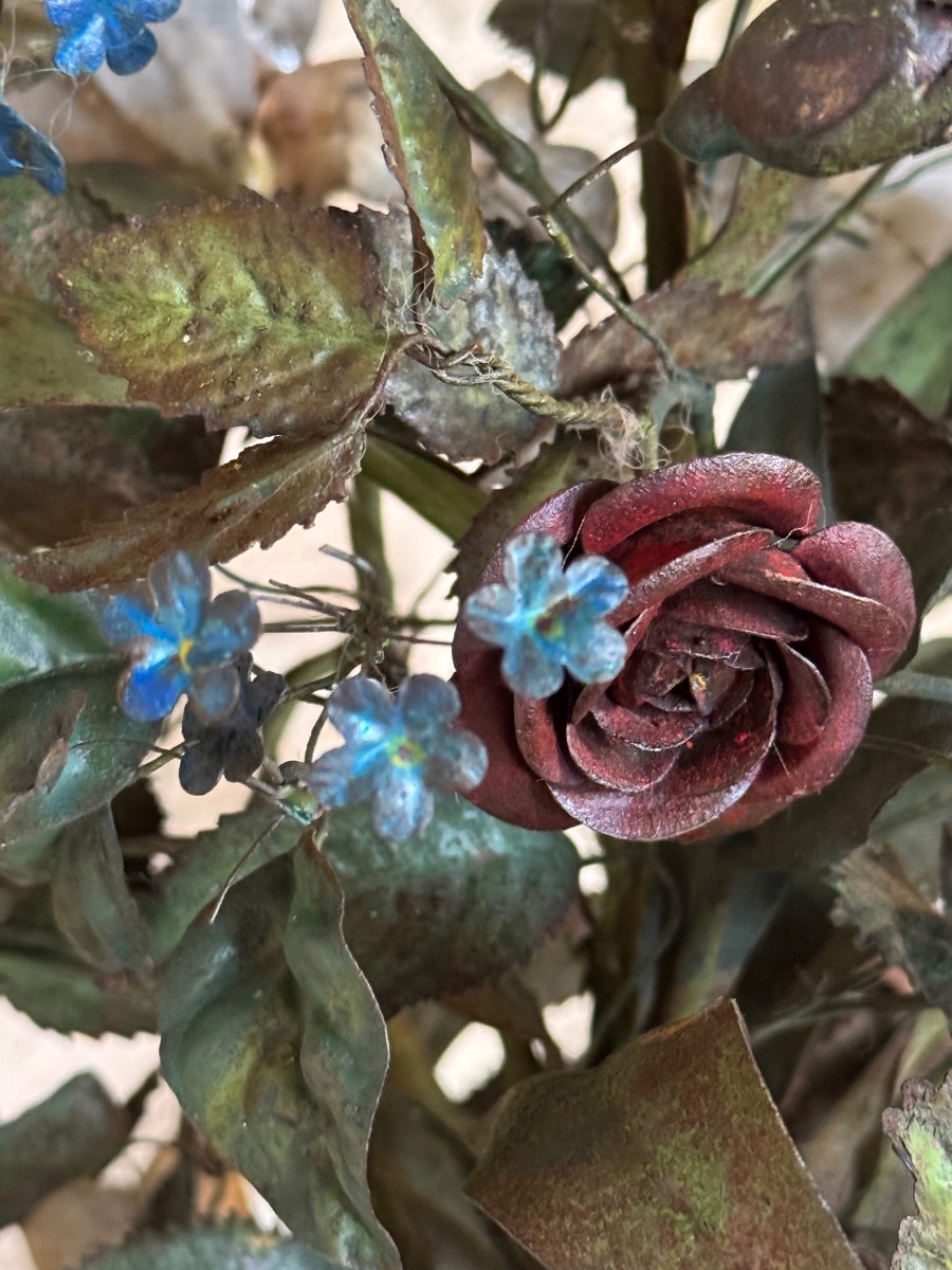 Bouquet Of Flowers And Foliage Made Of Cut And Painted Iron – Late 18th Century, Early 19th Century-photo-7