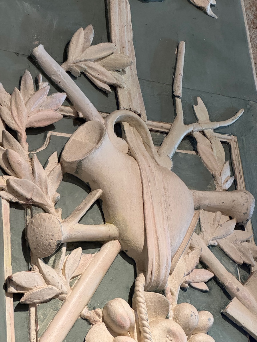 Narrow Center Panel With A Gardening Trophy—late 18th Century, Early 19th Century-photo-6