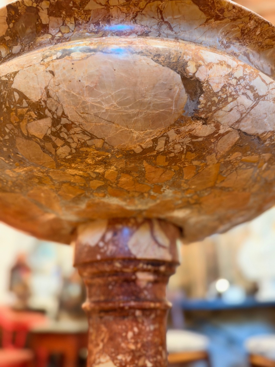 Large Italian Holy Water Font Made Of Sicilian Breccia – 18th Century-photo-6