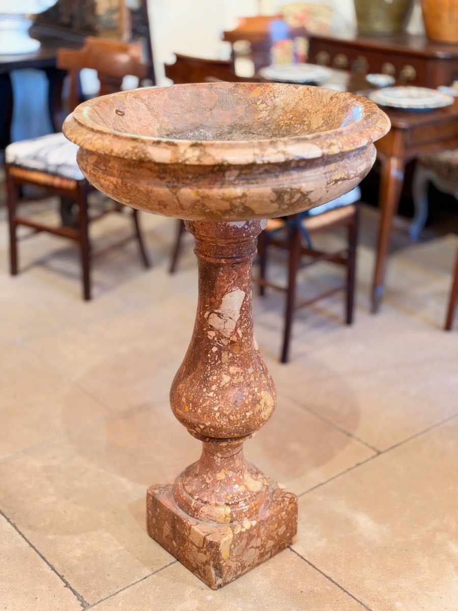 Large Italian Holy Water Font Made Of Sicilian Breccia – 18th Century