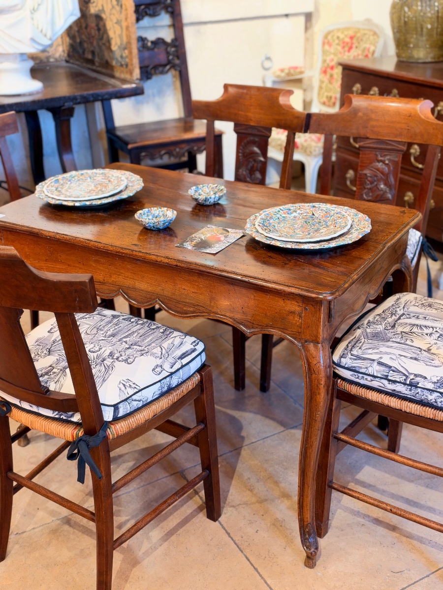 Table à écrire Louis XV en noyer, époque XVIIIe siècle-photo-8