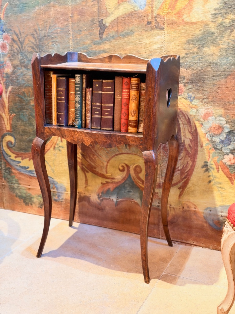 Chevet Louis XV à niche en bois fruitier – XVIIIe siècle-photo-3