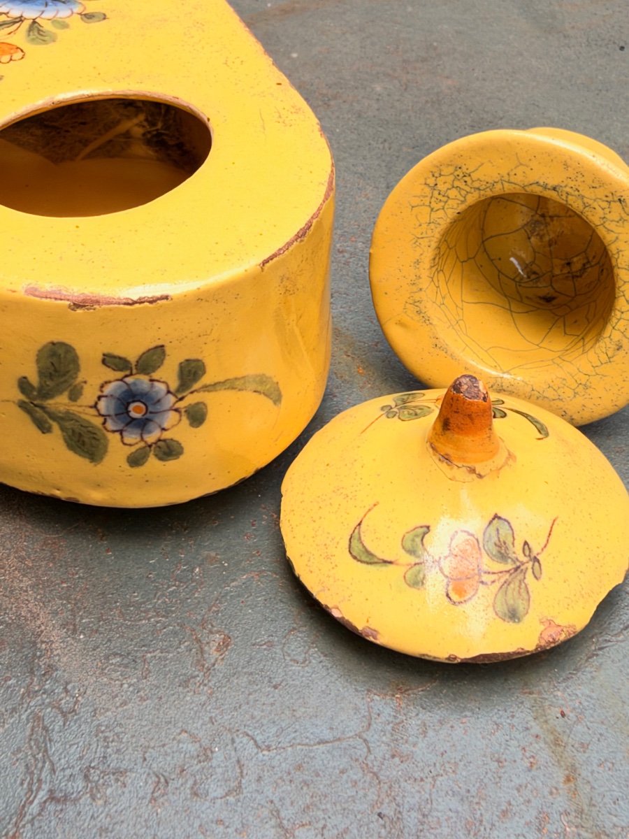 Heart-shaped Montpellier Earthenware Inkwell – 18th Century-photo-4