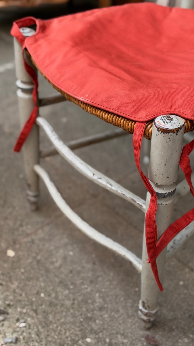 Suite de 6 chaises provençales Louis XVI en bois peint et paillé – XVIIIe siècle-photo-6