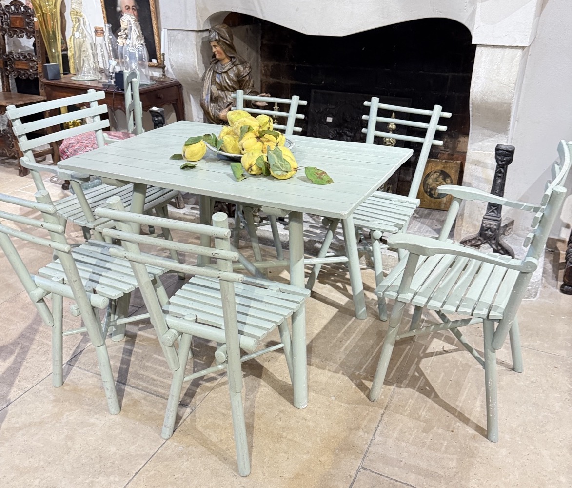 Early 20th-century Thonet Garden Set—4 Chairs, 2 Armchairs, And A Table