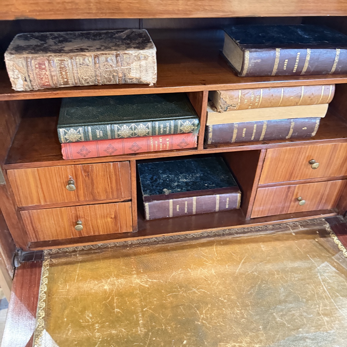 Secrétaire de dame Louis XVI en placage de bois précieux – XVIIIe siècle-photo-7