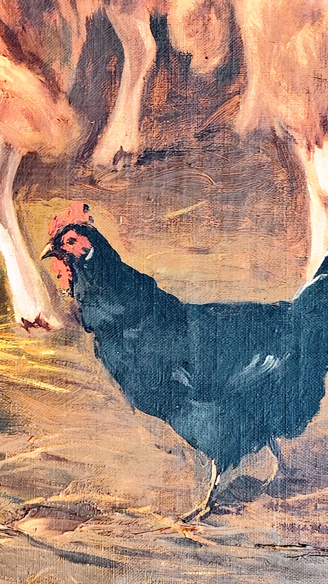 Grande scène de bergerie provençale – Huile sur toile – XIXe siècle-photo-3