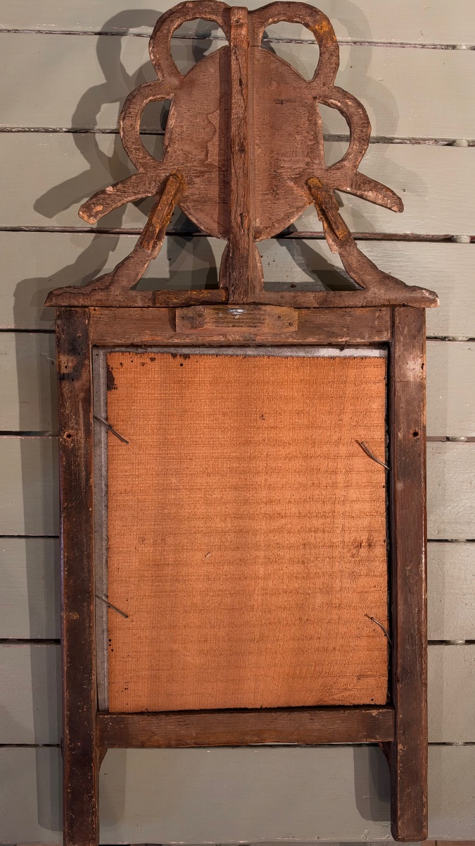 A Directoire-period Mirror From The Late 18th Century, Made Of Carved, Gilded, And Polychrome Wood.-photo-2