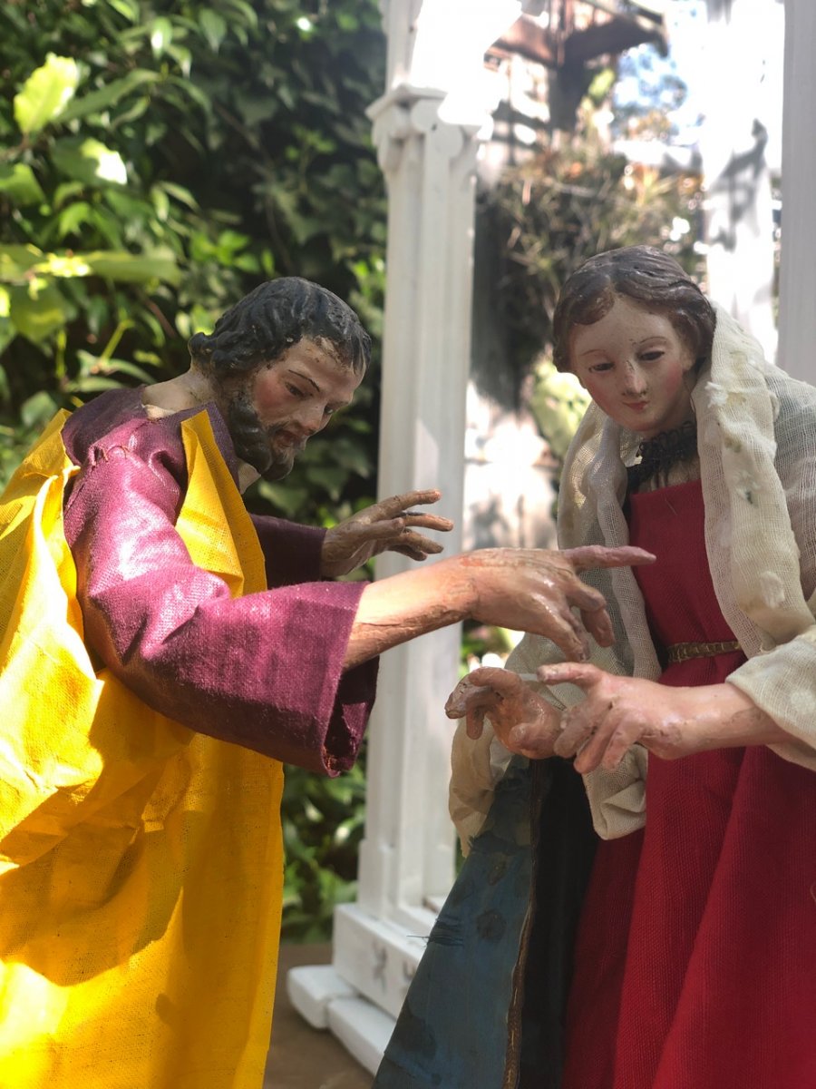 Joseph Et Marie: Couple Of Neapolitan Crib Characters, 18th,-photo-4