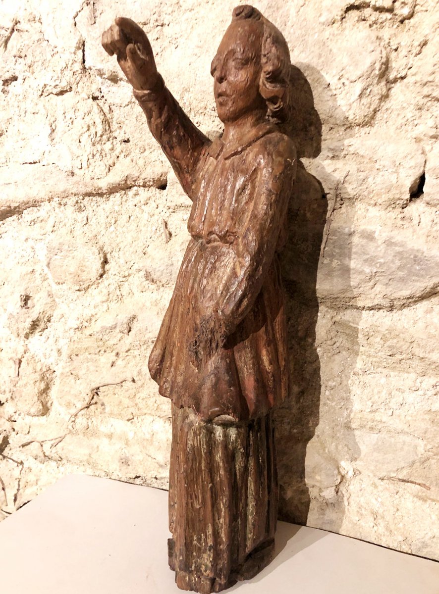 Ange en Chêne Sculpté, Fin XVIe Siècle