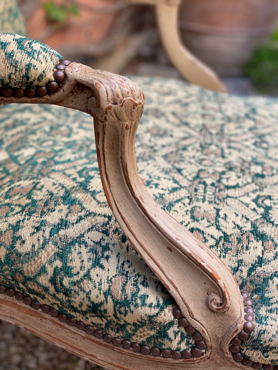 18th Century Regency Painted Wood Armchair-photo-3