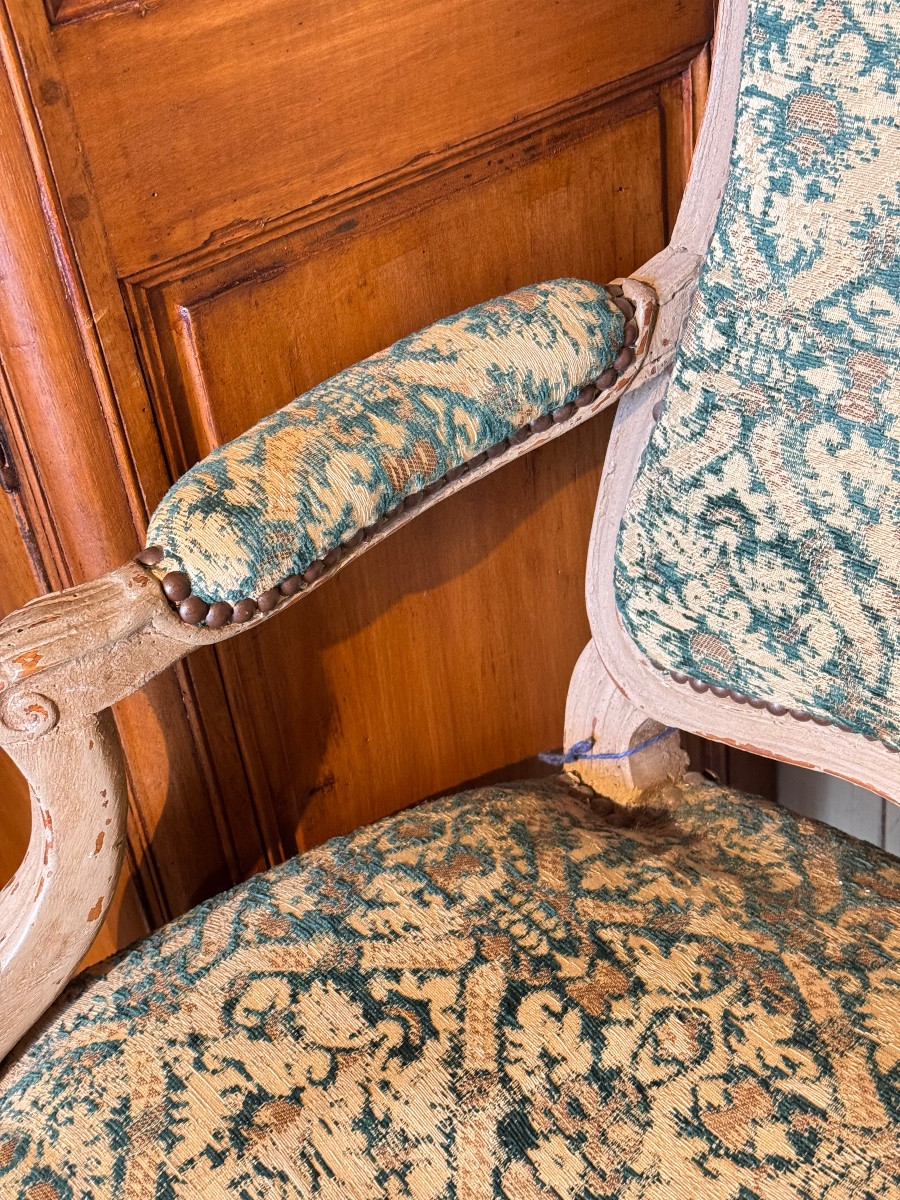 Painted Wood Armchair, Regency Period, 18th Century-photo-8