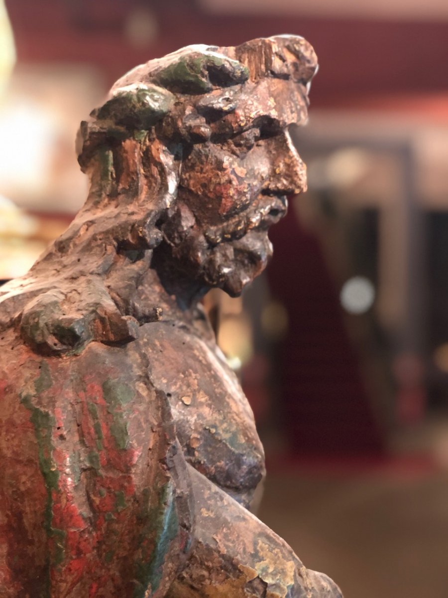 Christ In Bonds, Carved Monoxylous Wood, 17th Century-photo-3