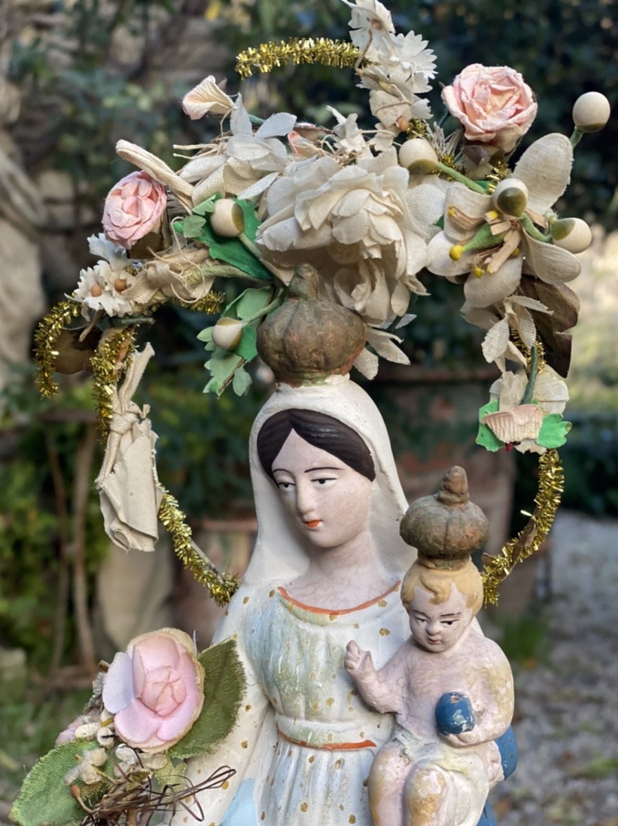Santibelli polychrome Vierge De Marseille objets d'art religieux Provence 19ème -photo-2