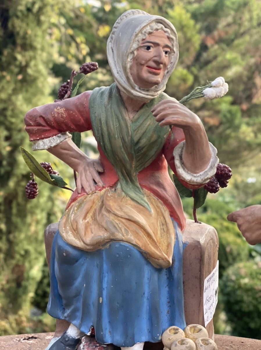 Couple de Provençaux, Santibelli Profanes Polychrome, Art Populaire de Marseille, XIXe Siècle-photo-3
