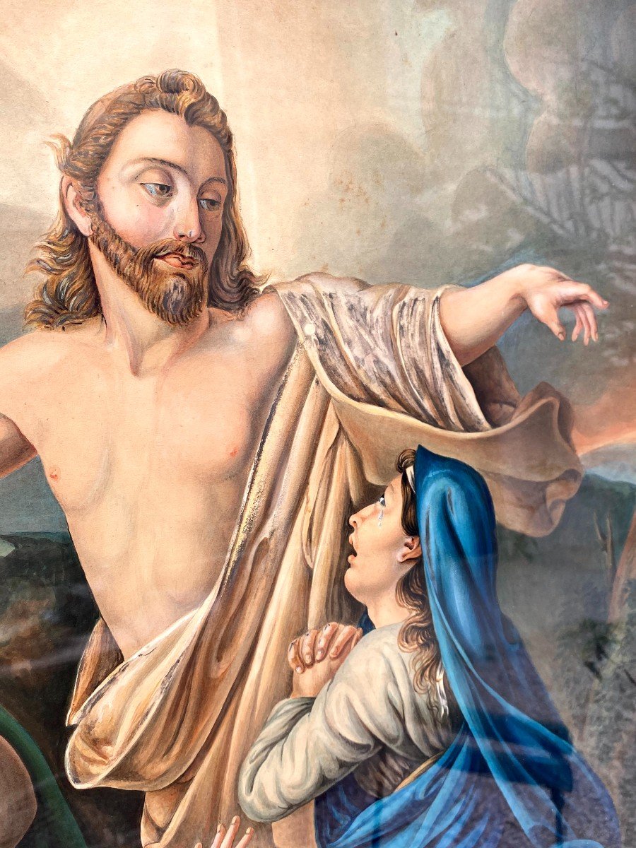 Étude à l’Aquarelle de Guillemot : Le Christ Apparaissant aux Trois Maries, XIXe Siècle-photo-6