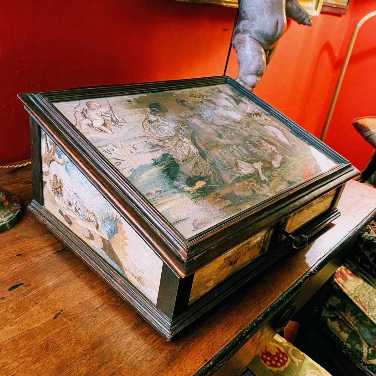 Box Decorated With Silk Embroidery Early 17th Century