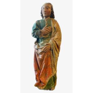 Saint Jean Polychrome Wood Early XVIIth Century Center Of France