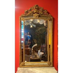 Large 19th Century Louis XVI Style Pare Clause Mirror