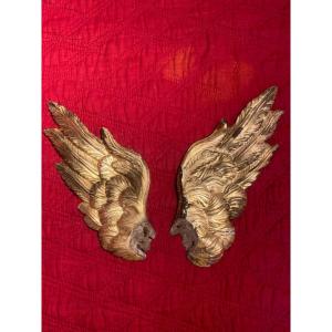 Wings In Carved And Gilded Wood From The 18th Century