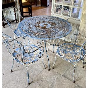 Salon de jardin en fer forgé – Fin XIXe / Début XXe siècle