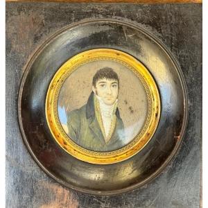 Portrait miniature d’un jeune homme – Époque Premier Empire, vers 1800-1815