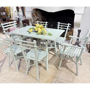 Early 20th-century Thonet Garden Set—4 Chairs, 2 Armchairs, And A Table