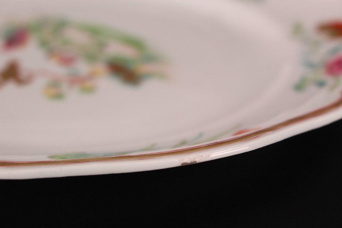 Porcelaine Chinoise Deux Plats Qianlong Fencai Famille Rose 18e Siècle Compagnie Des Indes-photo-1