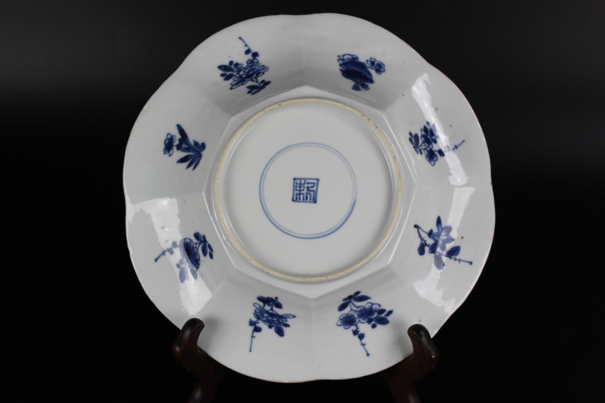 Kangxi Dish Chinese Porcelain Blue & White Plate Marked Zhi 17th/18th Century Qing Dynasty-photo-2