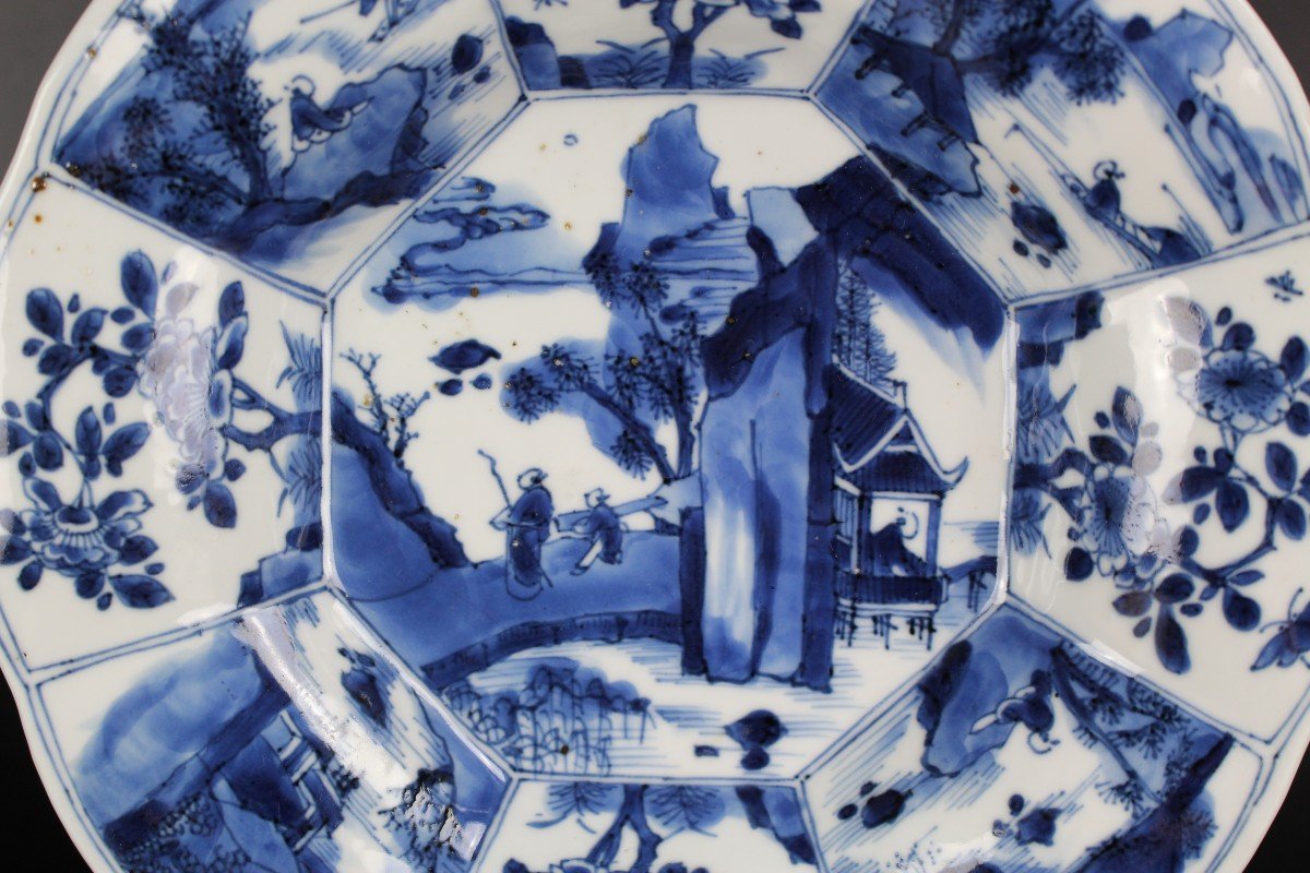 Kangxi Dish Chinese Porcelain Blue & White Plate Marked Zhi 17th/18th Century Qing Dynasty-photo-1