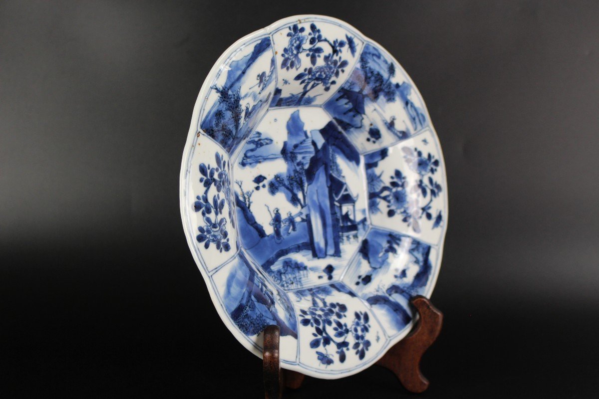 Kangxi Dish Chinese Porcelain Blue & White Plate Marked Zhi 17th/18th Century Qing Dynasty-photo-3