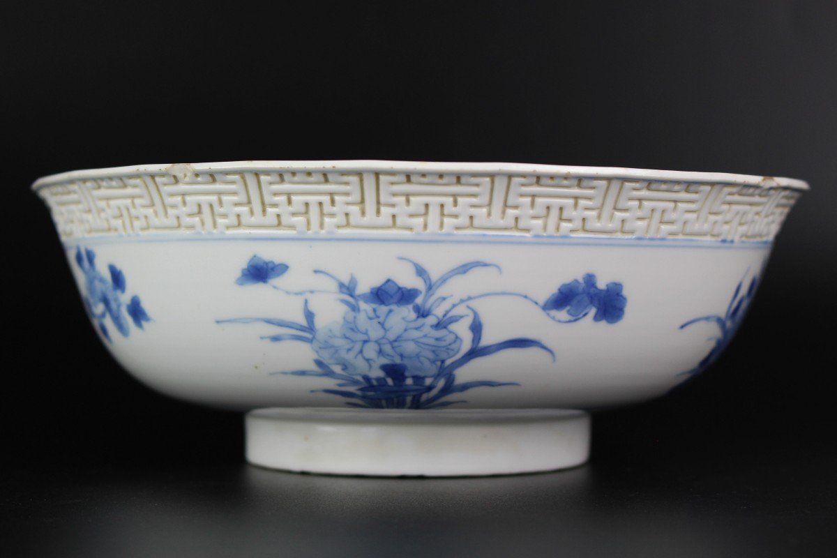 Bol Kangxi Bleu Et Blanc 18e Siècle Dynastie Qing à Décors Taoïstes Lan Caihe Ca. 1700-1720-photo-6