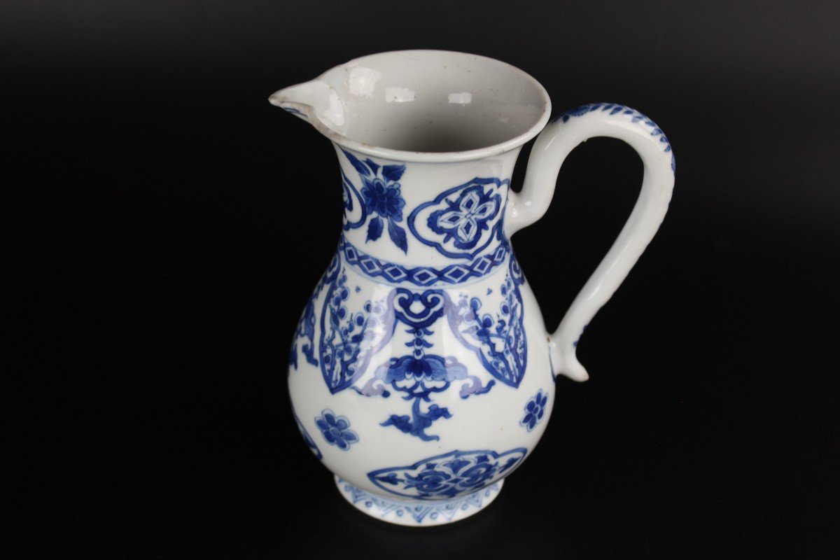 Pichet Kangxi En Porcelaine Chinoise Bleu Et Blanc Dynastie Qing Antique 17ème/18ème Siècle-photo-4