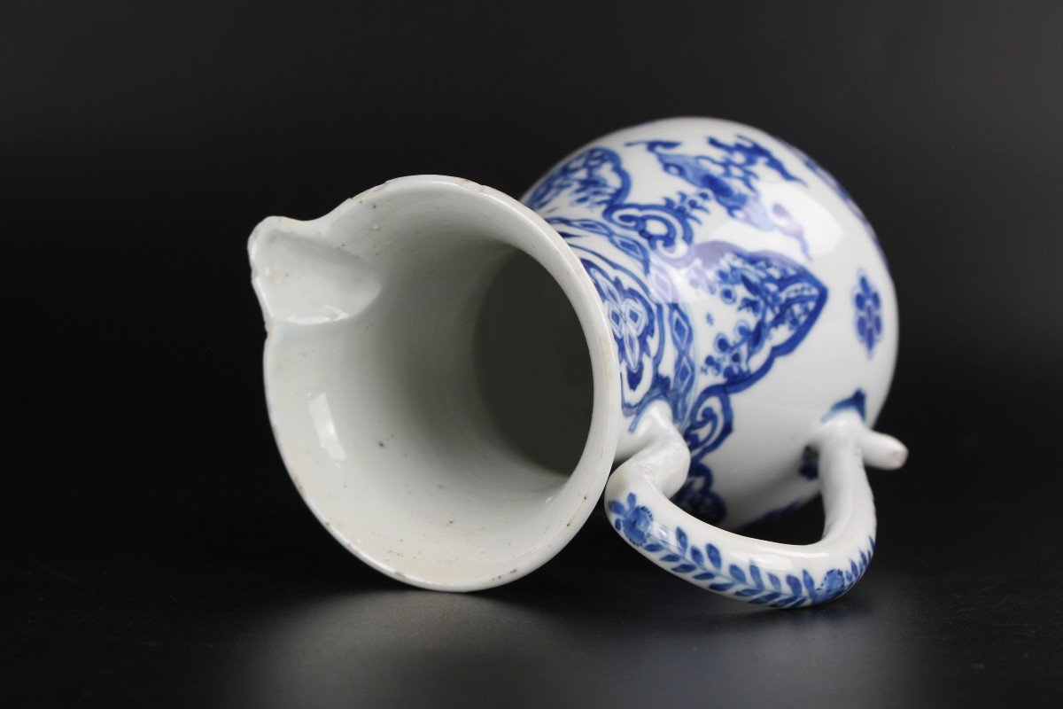 Pichet Kangxi En Porcelaine Chinoise Bleu Et Blanc Dynastie Qing Antique 17ème/18ème Siècle-photo-5