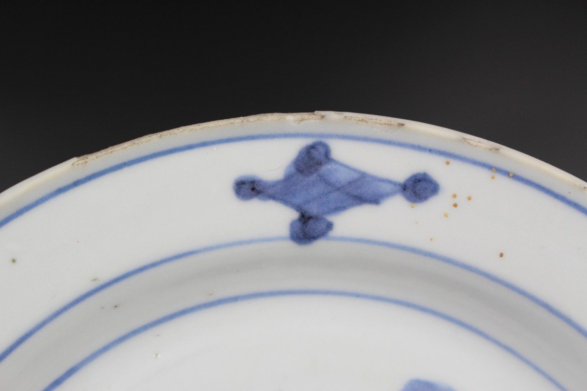 Porcelaine Chinoise Tianqi Chongzhen Plat Bleu Et Blanc Dynastie Ming Assiette Ko Sometsuke-photo-3
