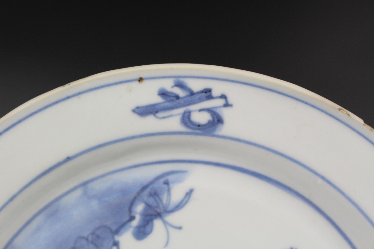 Porcelaine Chinoise Tianqi Chongzhen Plat Bleu Et Blanc Dynastie Ming Assiette Ko Sometsuke-photo-5