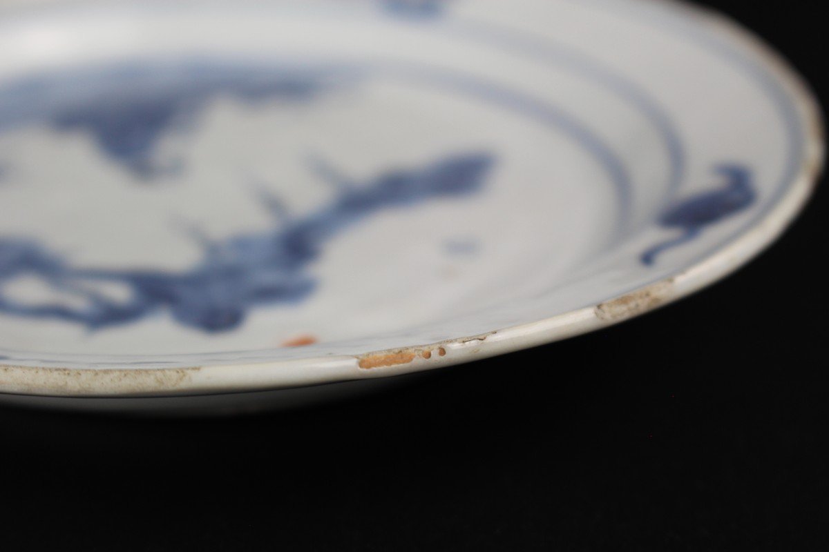 Porcelaine Chinoise Tianqi Chongzhen Plat Bleu Et Blanc Dynastie Ming Assiette Ko Sometsuke-photo-8