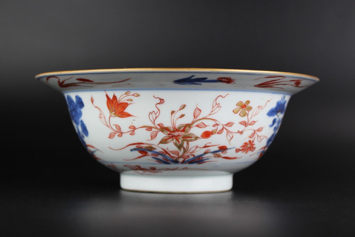 Porcelaine Chinoise Kangxi Imari Klapmuts Bol Antique Dynastie Qing 18ème Siècle d'Exportation -photo-2