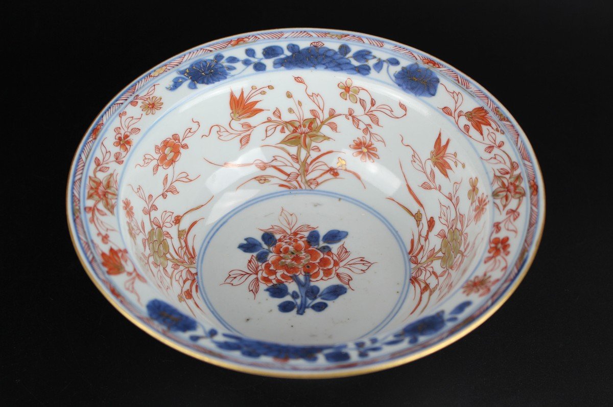 Porcelaine Chinoise Kangxi Imari Klapmuts Bol Antique Dynastie Qing 18ème Siècle d'Exportation -photo-4