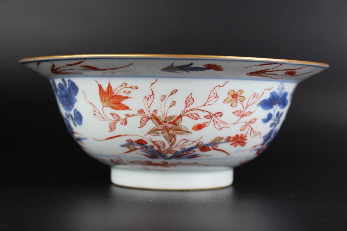 Porcelaine Chinoise Kangxi Imari Klapmuts Bol Antique Dynastie Qing 18ème Siècle d'Exportation -photo-1