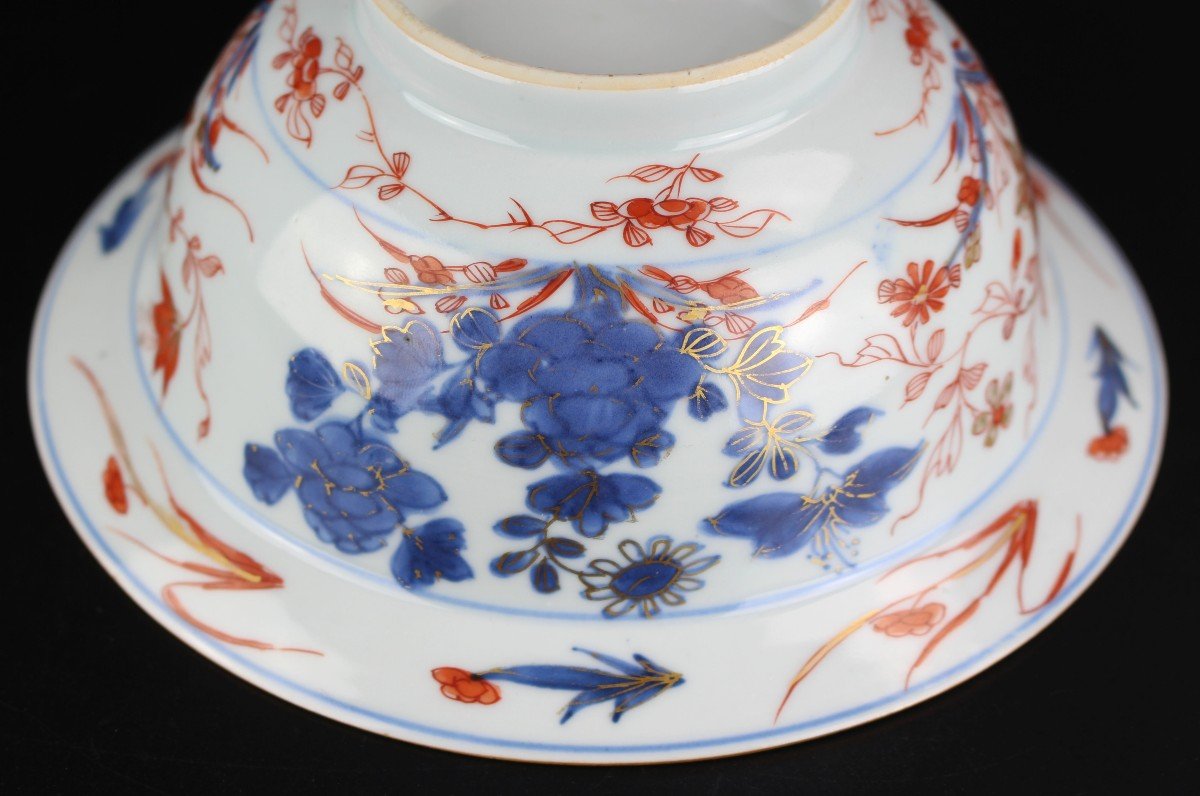 Porcelaine Chinoise Kangxi Imari Klapmuts Bol Antique Dynastie Qing 18ème Siècle d'Exportation -photo-7