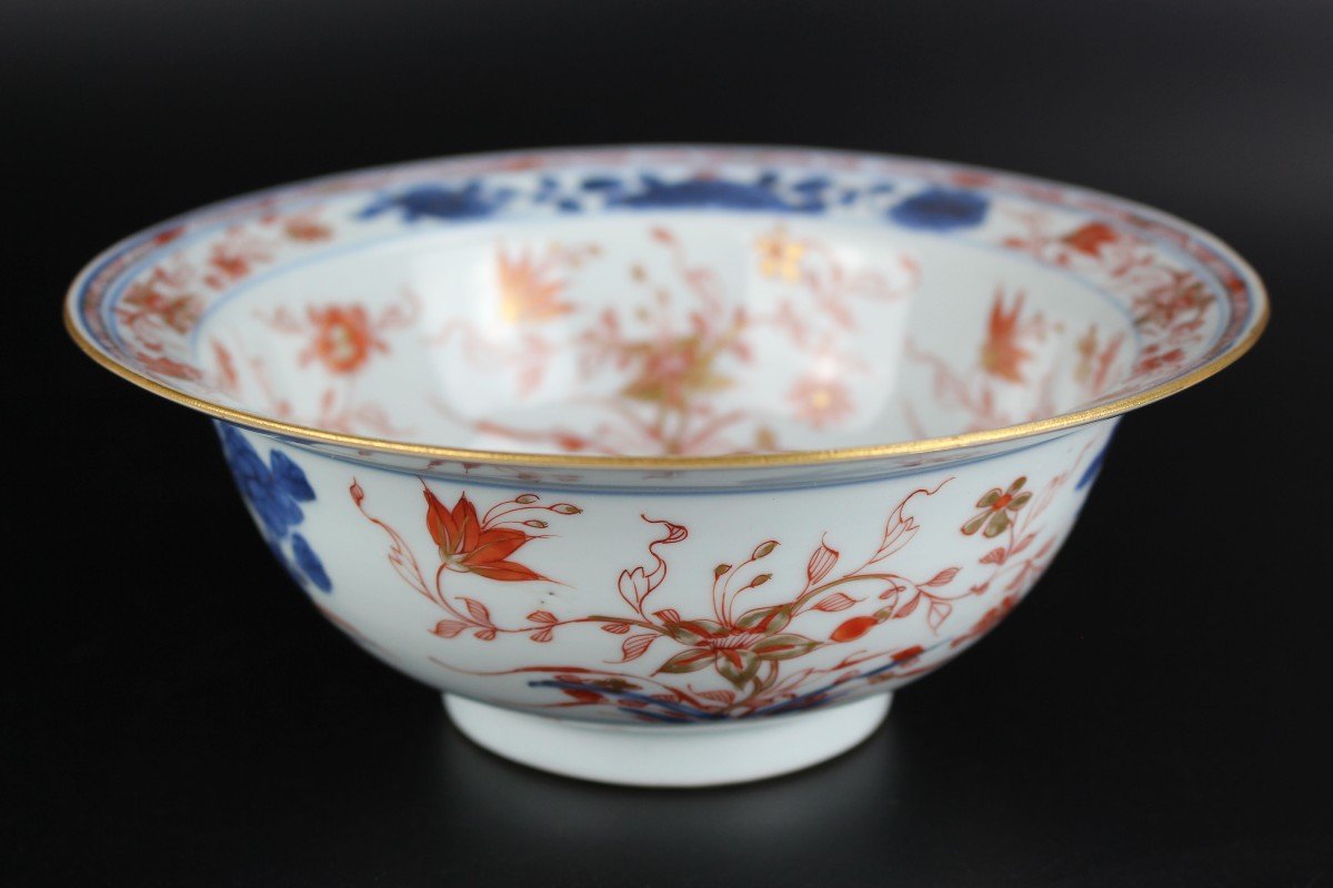 Porcelaine Chinoise Kangxi Imari Klapmuts Bol Antique Dynastie Qing 18ème Siècle d'Exportation 