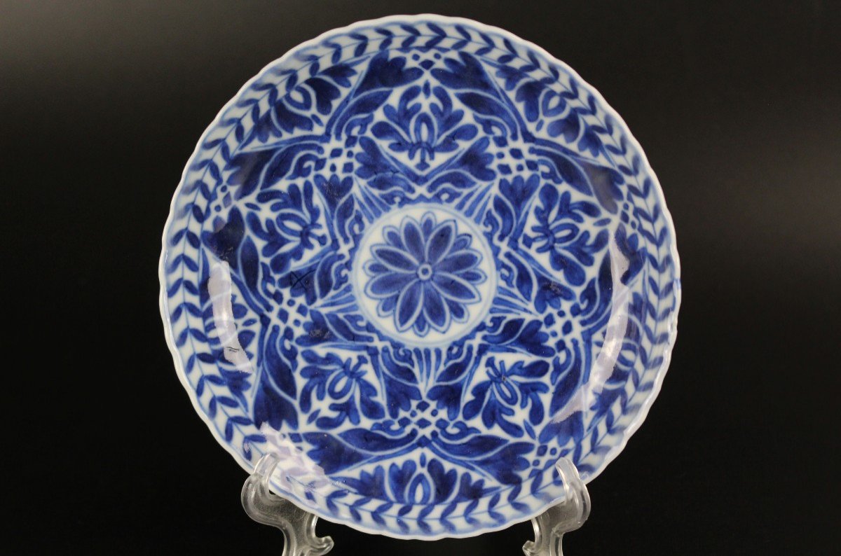 Soucoupes Kangxi En Porcelaine Chinoise 5x Tasses à Thé Antiques Bleues Blanches Dynastie Qing-photo-1