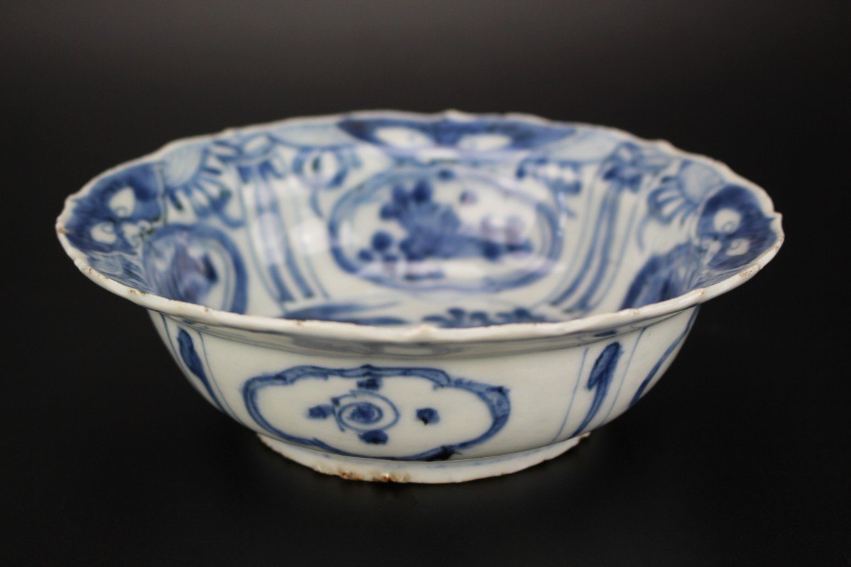 Chinese Porcelain Wanli Kraak Klapmuts Bowls Blue And White Ming Dynasty Antique 17th Century-photo-3